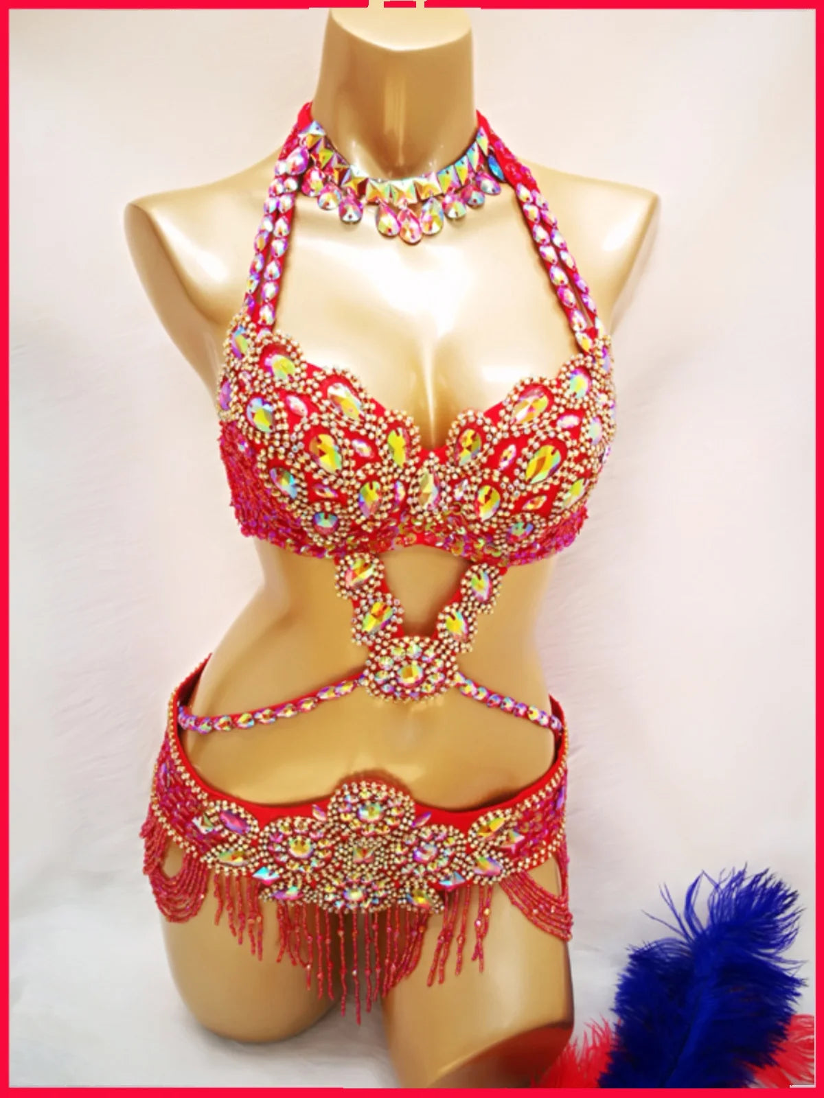 Sexy Belly dance costumes women belly dance bra belt set sexy belly dancing outfit Carnival costume Tops Bra Waist Chain Belt